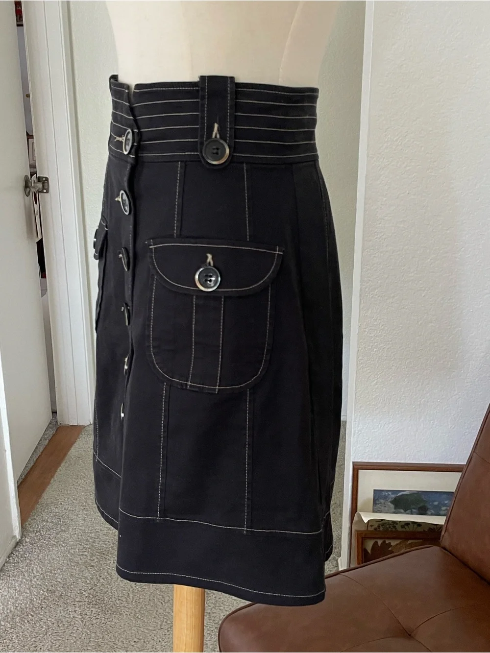 Nanette Lepore Office Siren Casual Buttoned Skirt - Picture 4 of 8